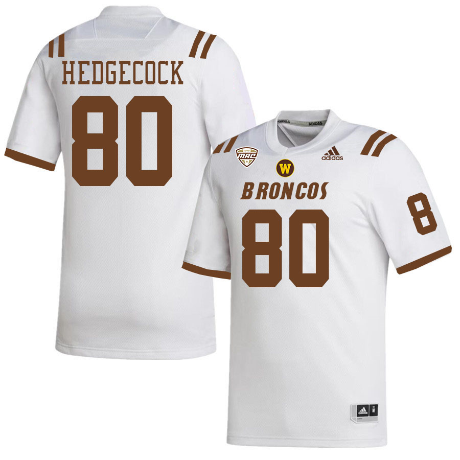 #80 Cam Hedgecock Western Michigan Broncos College Football Jerseys Stitched-White